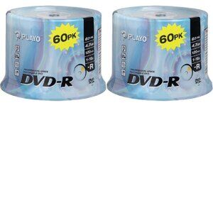 2 Packs Playo 1-16X 4.7GB 120 Minutes DVD-R (each pack 60 count)